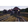 Captura de pantalla del gameplay de Railroads Online! en PlayStation 5 mostrando la construcción de vías y trenes.