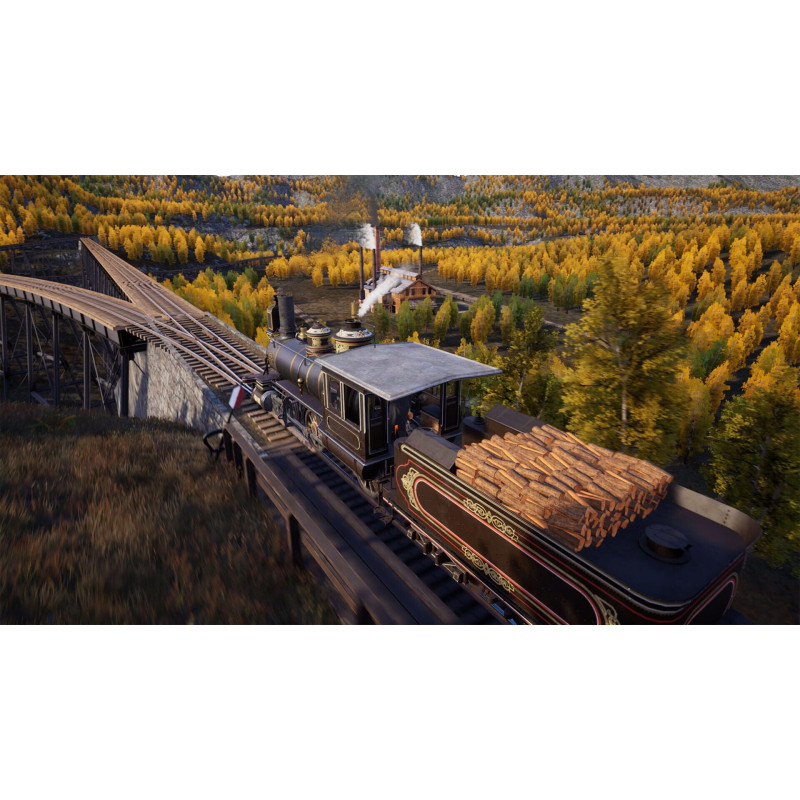 Captura de pantalla del gameplay de Railroads Online! en PlayStation 5 mostrando construcción de vías y trenes.