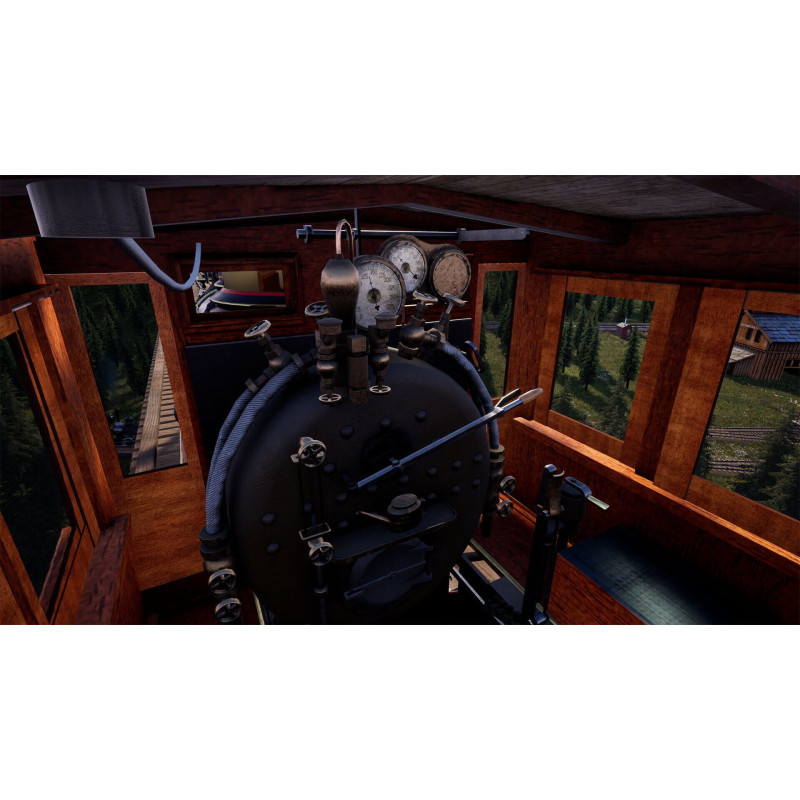 Captura de pantalla del gameplay de Railroads Online! para PlayStation 5 mostrando la construcción de vías y trenes.