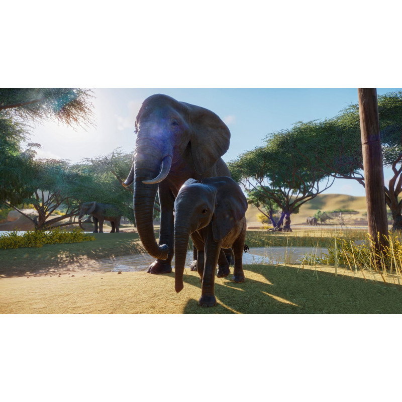 Captura de pantalla del gameplay de Planet Zoo en PlayStation 5 mostrando construcción de zoológico
