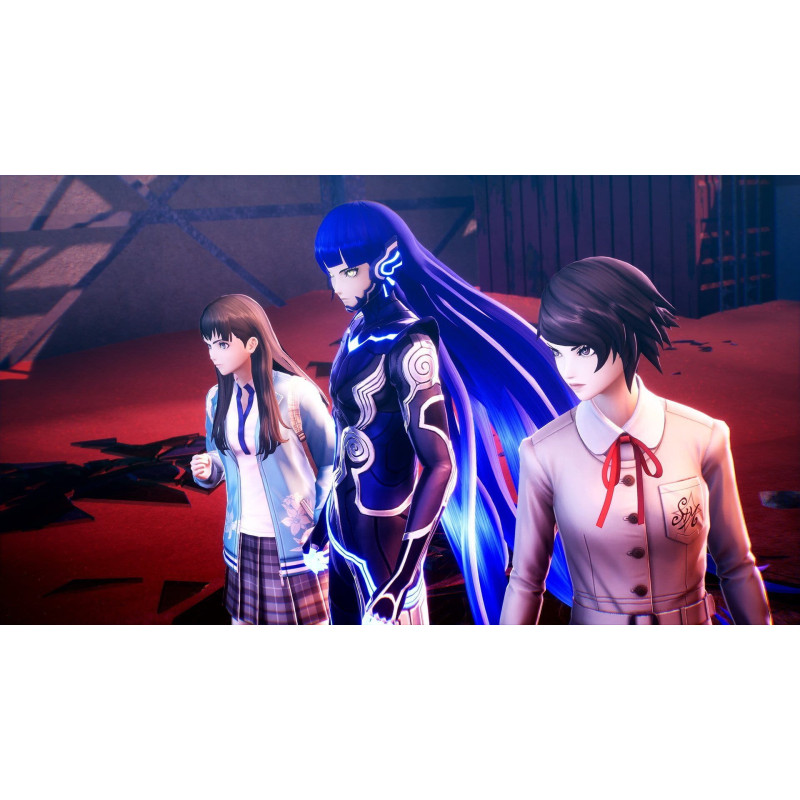 Captura de pantalla del gameplay de Shin Megami Tensei V para Nintendo Switch mostrando acción intensa y personajes.