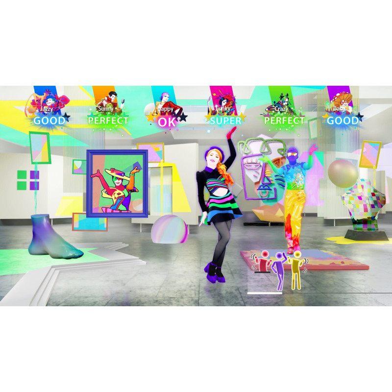 Captura de pantalla del gameplay de Just Dance 2025 Edition para Nintendo Switch mostrando una coreografía divertida
