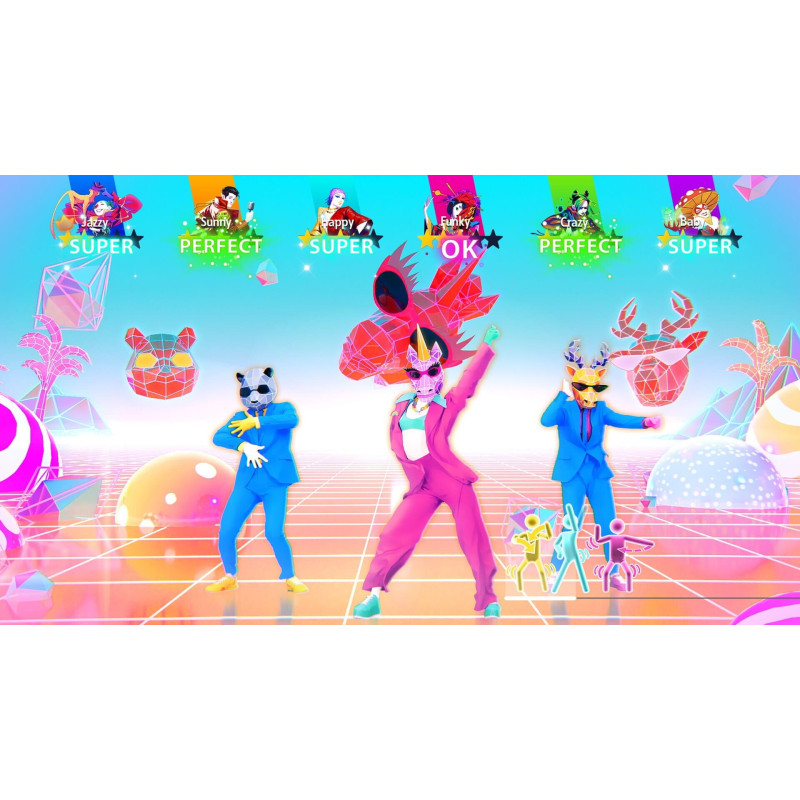 Captura de pantalla del gameplay de Just Dance 2025 Edition para Nintendo Switch mostrando movimientos de baile.