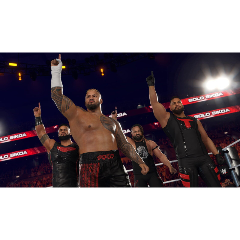 Captura de pantalla del gameplay de WWE 2K23 en Nintendo Switch mostrando acción en el ring