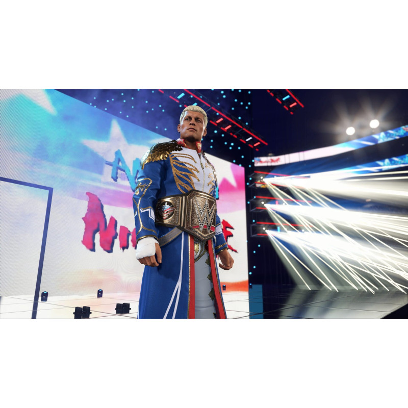 Captura de pantalla del gameplay de WWE 2K23 en Nintendo Switch mostrando acción intensa en el ring