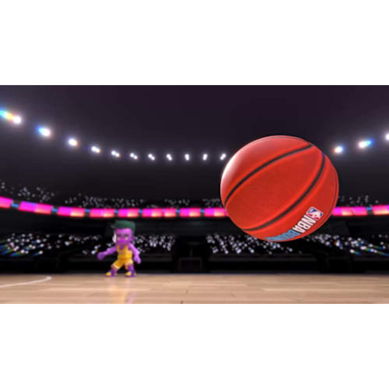 Captura de pantalla del gameplay de NBA Bounce para Nintendo Switch mostrando acción en la cancha