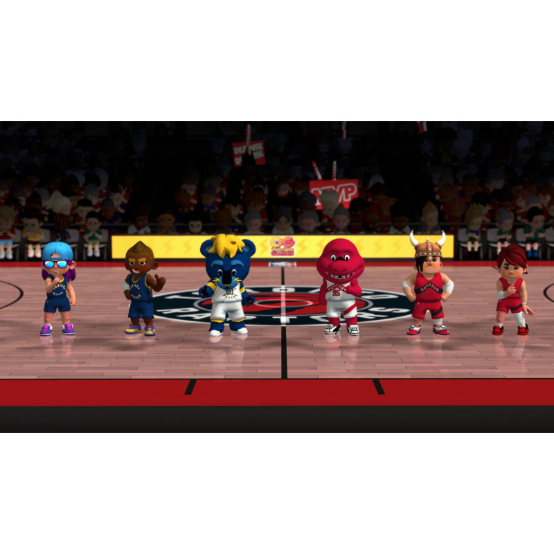Captura de pantalla del gameplay de NBA Bounce para Nintendo Switch mostrando acción en la cancha
