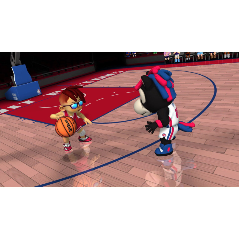 Captura de pantalla del gameplay de NBA Bounce para Nintendo Switch mostrando acción en la cancha