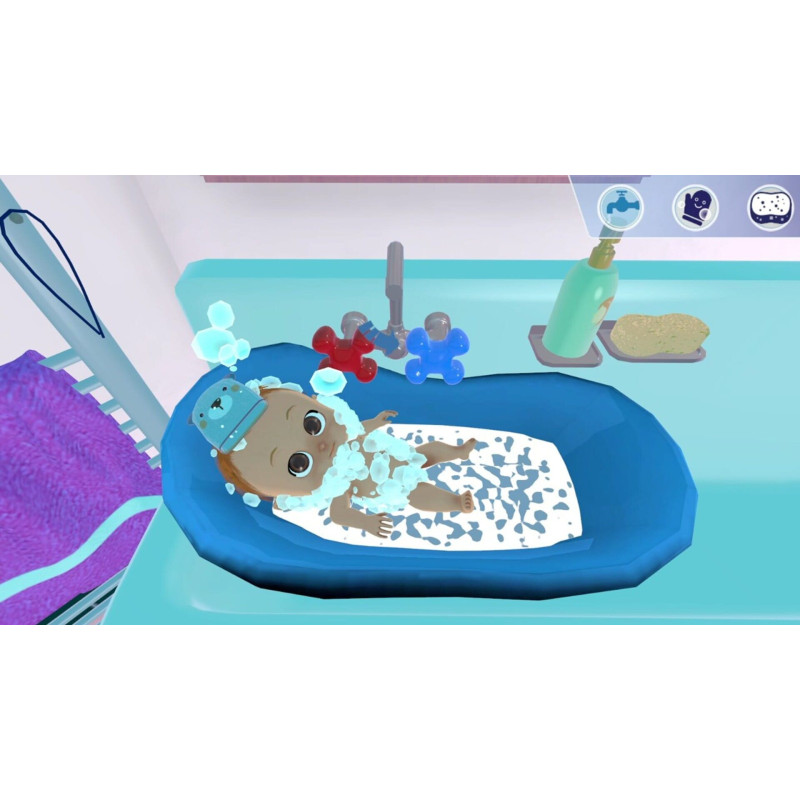 Captura de pantalla del gameplay de My Universe: My Baby para Nintendo Switch mostrando la interacción con el bebé