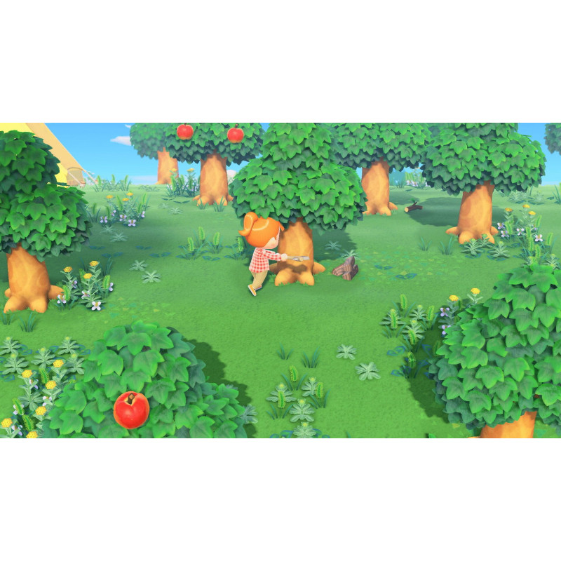 Captura de pantalla del gameplay de Animal Crossing: New Horizons para Nintendo Switch mostrando la isla y personajes