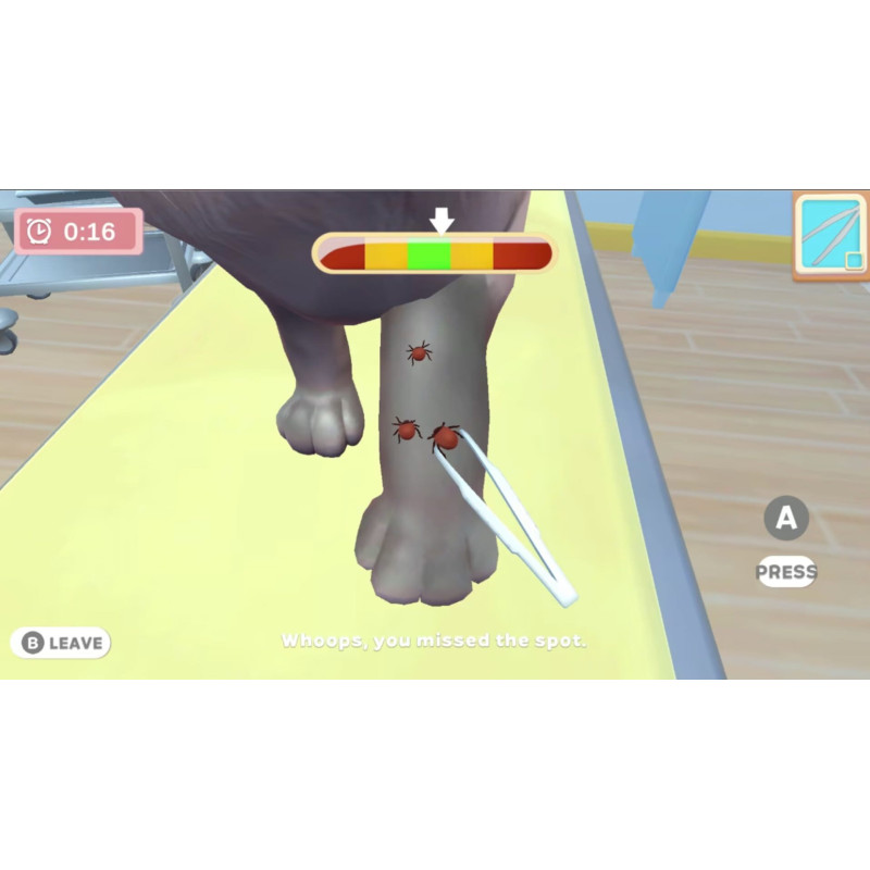 Captura de pantalla del gameplay de My Universe: Pets Edition para Nintendo Switch mostrando la interacción con mascotas
