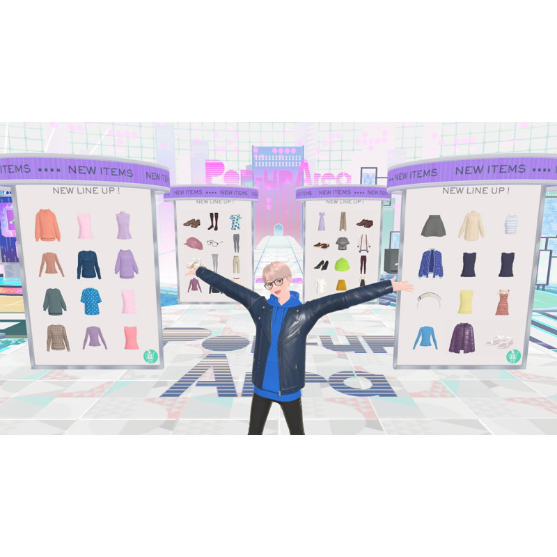 Captura de pantalla del gameplay de Fashion Dreamer para Nintendo Switch mostrando la personalización de personajes