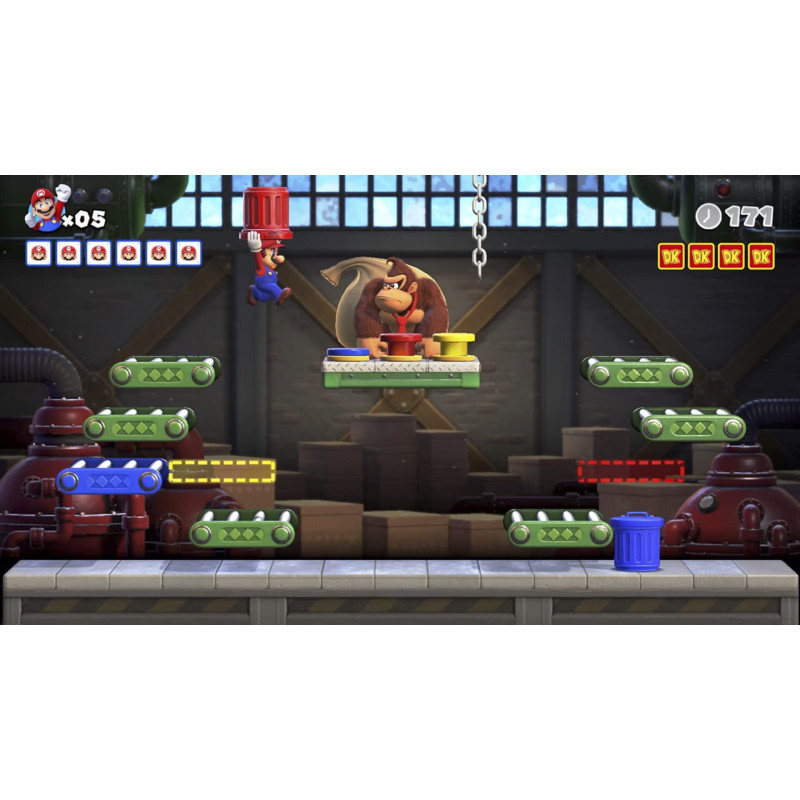 Captura de pantalla del gameplay de Mario vs. Donkey Kong para Nintendo Switch mostrando acción y diversión en el juego