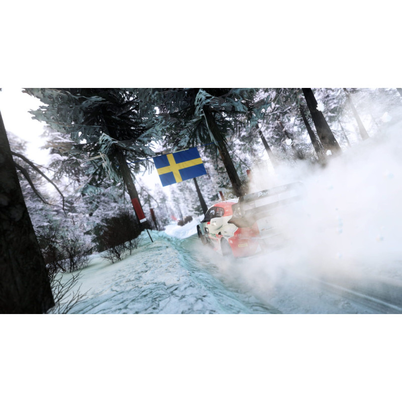 Captura de pantalla del gameplay de WRC Generations en PlayStation 4 mostrando acción en una carrera de rally