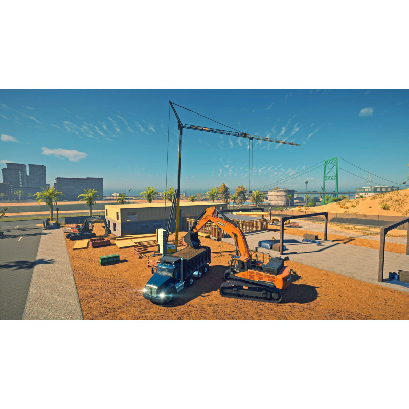 Captura de pantalla del gameplay de Construction Simulator para PlayStation 5 mostrando la construcción de edificios