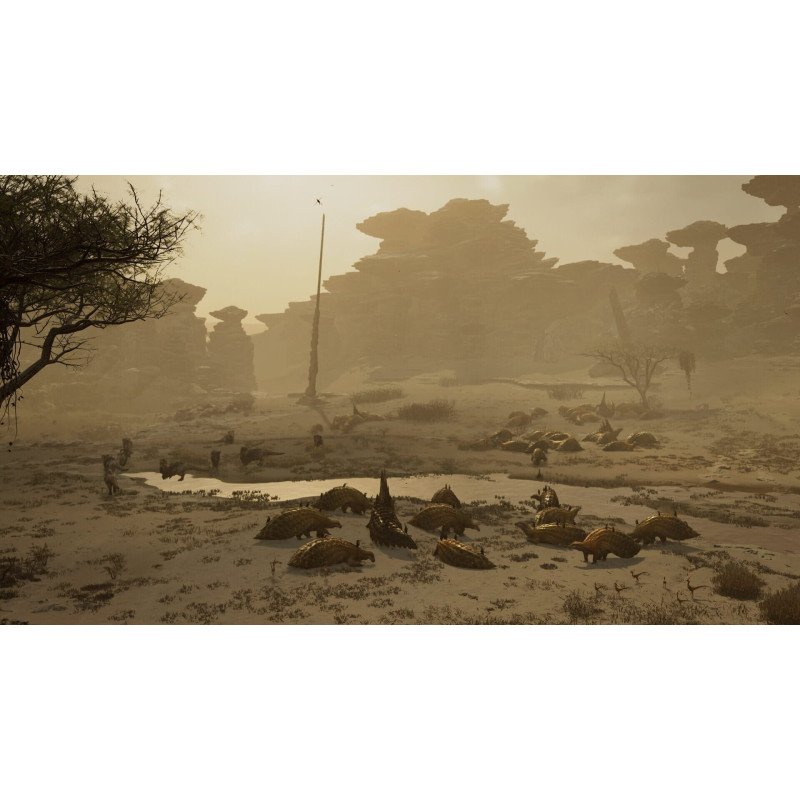 Captura de pantalla del gameplay de Monster Hunter Wilds para Xbox mostrando acción intensa en la caza de monstruos.