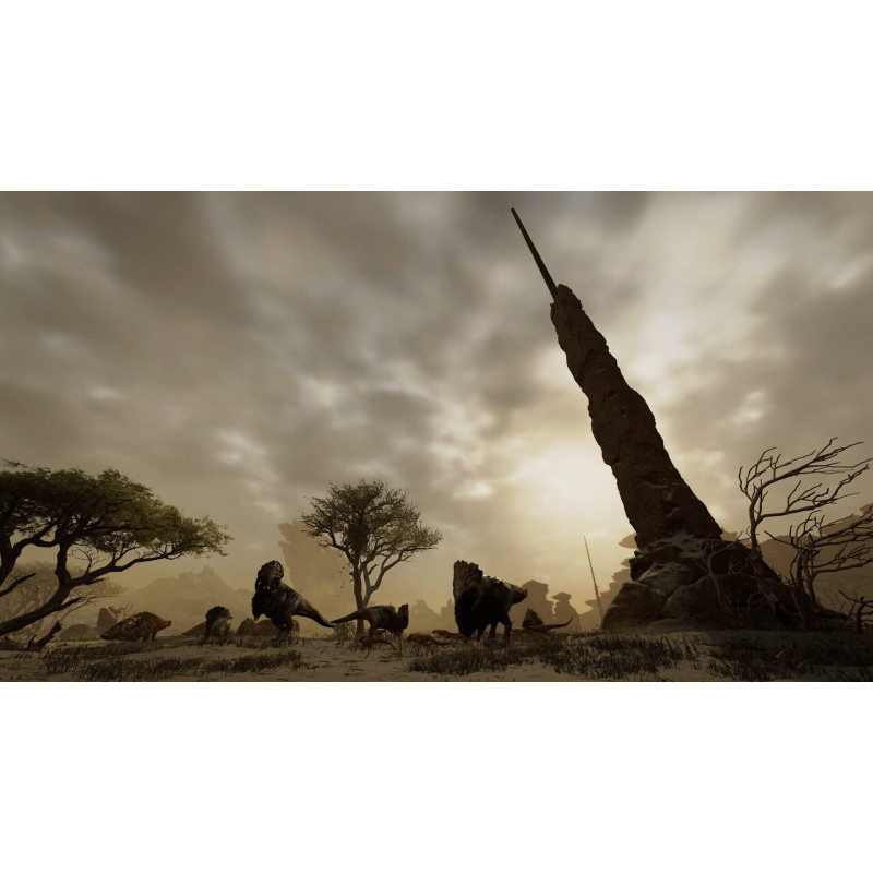 Captura de pantalla del gameplay de Monster Hunter Wilds para Xbox mostrando una intensa batalla contra un monstruo.