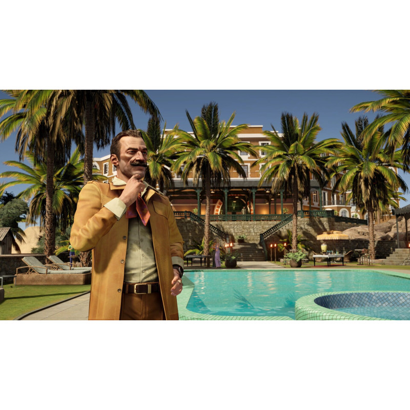 Captura de pantalla del gameplay de Agatha Christie: Death on the Nile para Xbox mostrando una escena de misterio