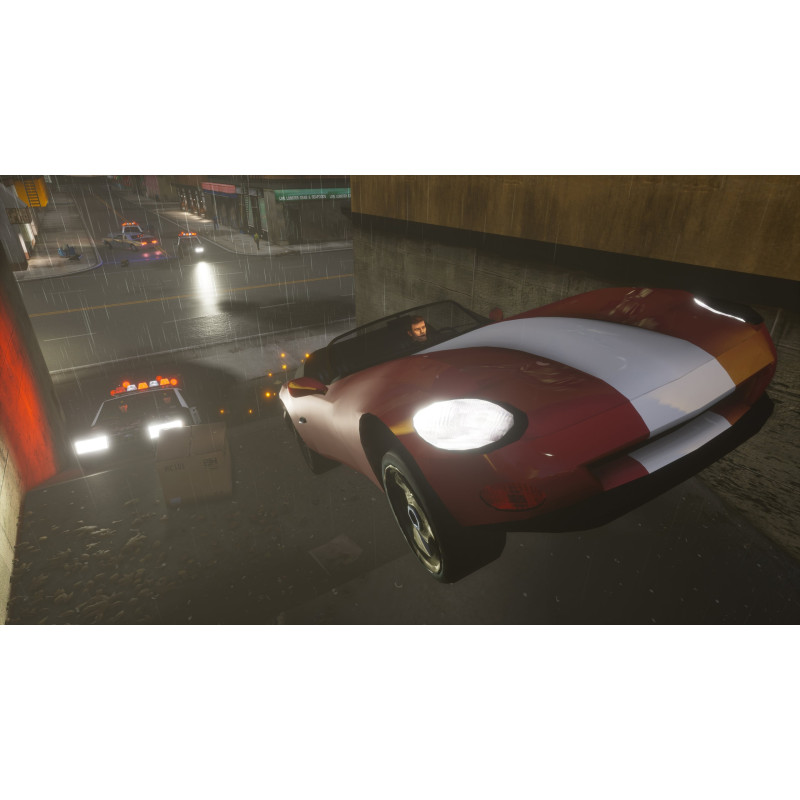 Captura de pantalla del gameplay de Grand Theft Auto: The Trilogy en PlayStation 4 mostrando acción emocionante