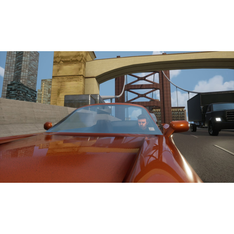 Captura de pantalla del gameplay de Grand Theft Auto: The Trilogy en PlayStation 4 mostrando acción intensa.