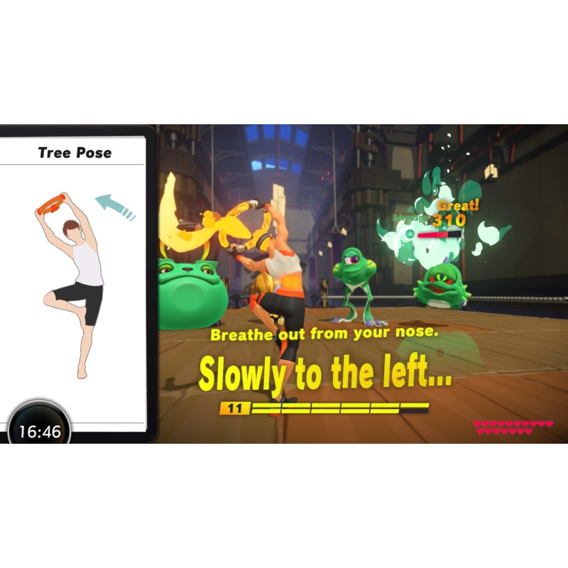 Captura de pantalla del gameplay de Ring Fit Adventure para Nintendo Switch mostrando acción y ejercicio divertido