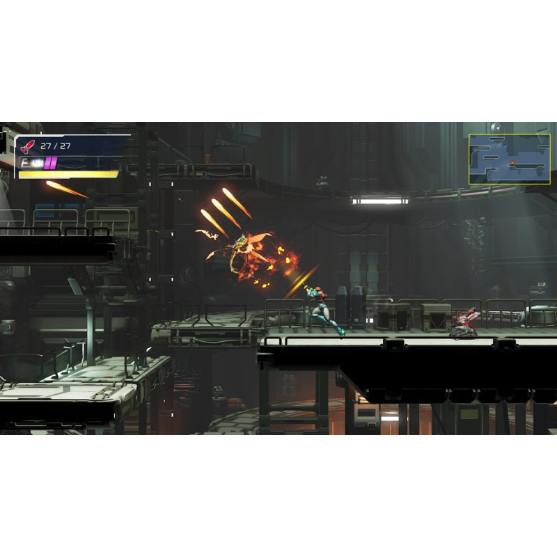 Captura de pantalla del gameplay de Metroid Dread para Nintendo Switch mostrando acción intensa en la aventura