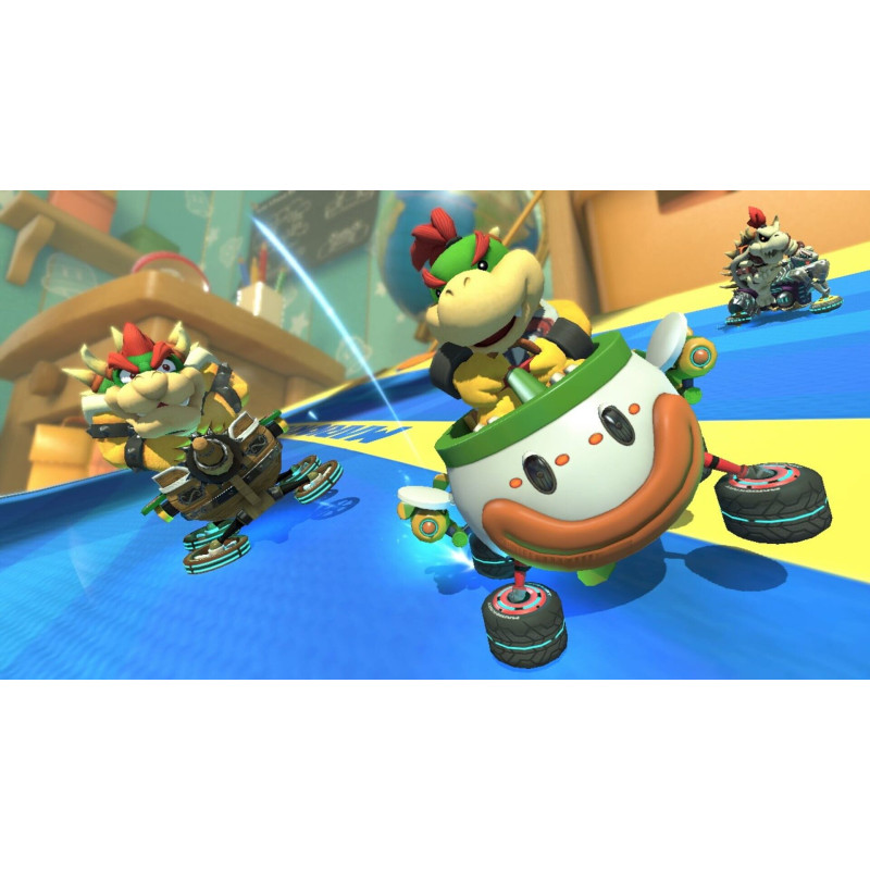 Captura de pantalla del gameplay de Mario Kart 8 Deluxe en Nintendo Switch mostrando una emocionante carrera