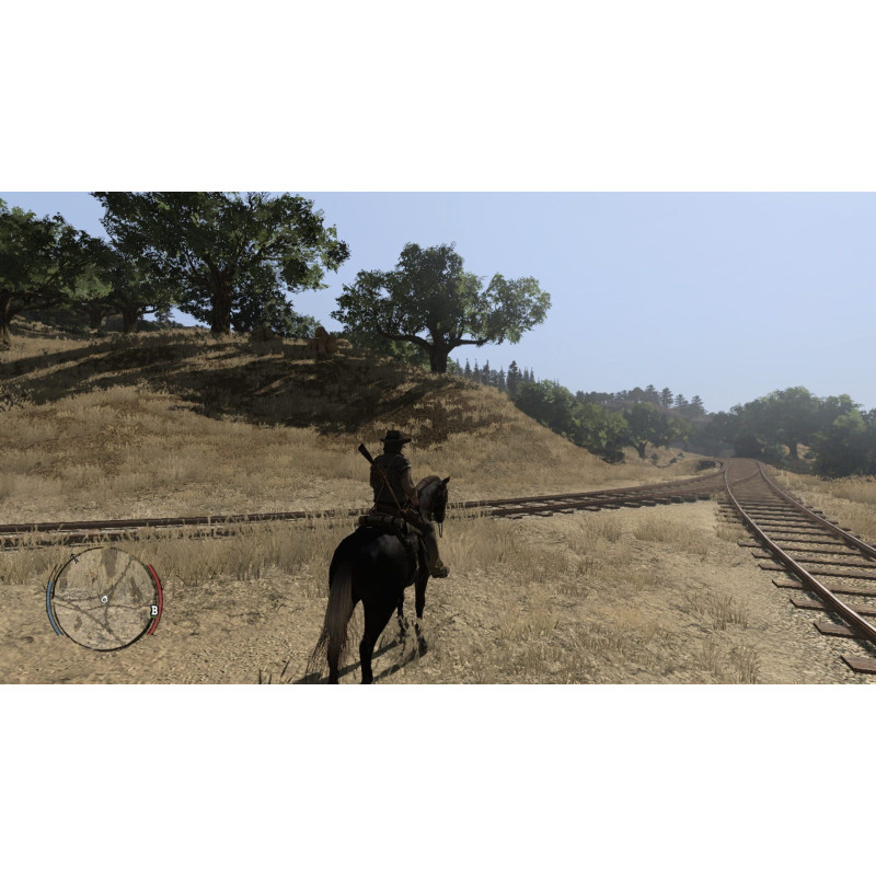 Captura de pantalla del gameplay de Red Dead Redemption en Nintendo Switch mostrando acción en el juego