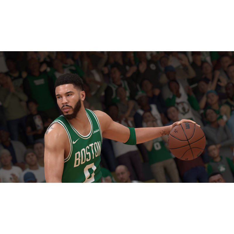 Captura de pantalla del gameplay de NBA 2K25 en Nintendo Switch mostrando acción en la cancha