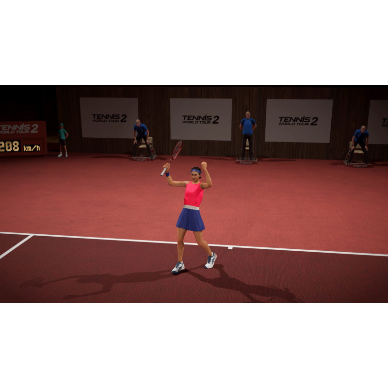 Captura de pantalla del gameplay de Tennis World Tour 2 en Nintendo Switch mostrando acción en la cancha