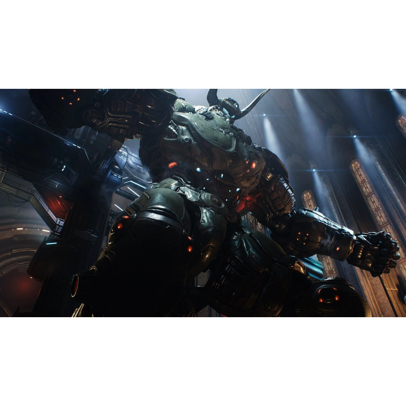 Captura de pantalla del gameplay de DOOM: THE DARK AGES para PlayStation 5 mostrando acción intensa y gráficos impresionantes