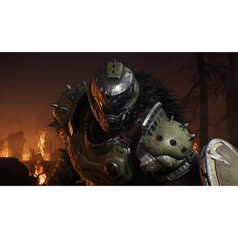 Captura de pantalla del gameplay de DOOM: THE DARK AGES en PlayStation 5 mostrando acción intensa y gráficos detallados