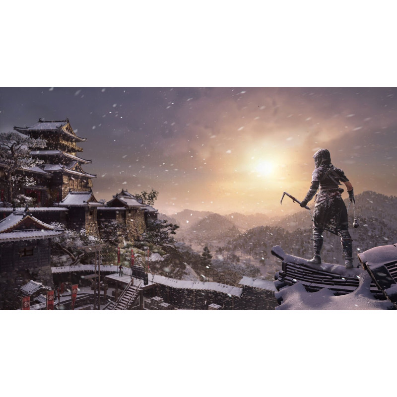 Captura de pantalla del gameplay de Assassins Creed Shadows para PlayStation 5 mostrando acción intensa en el juego