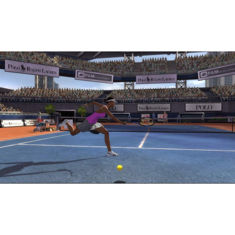 Captura de pantalla del gameplay de Top Spin 2K25 para PlayStation 5 mostrando un emocionante partido de tenis