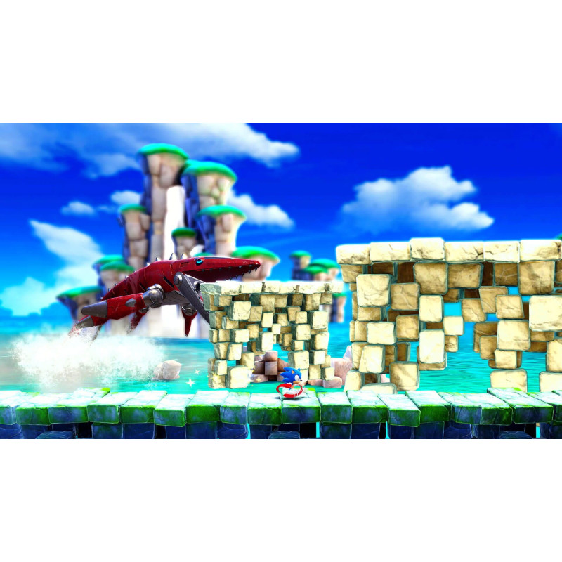 Captura de pantalla del gameplay de Sonic Superstars para Nintendo Switch mostrando acción rápida y colorida