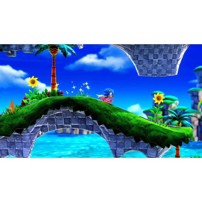 Captura de pantalla del gameplay de Sonic Superstars para Nintendo Switch mostrando acción rápida y colorida