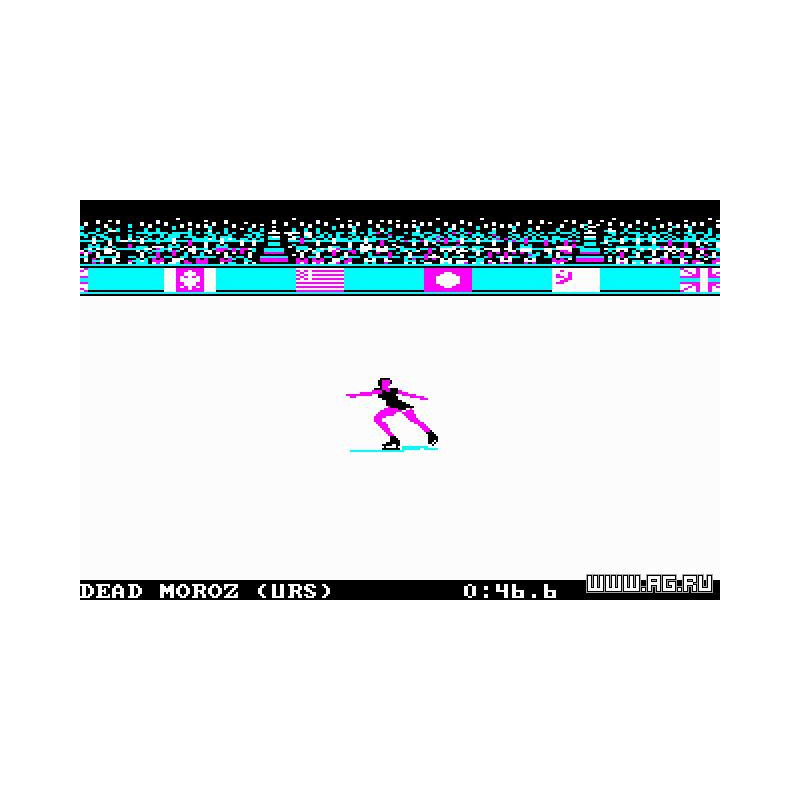 Captura de pantalla del gameplay de Winter Games Collection para Nintendo Switch mostrando una emocionante competición dep...