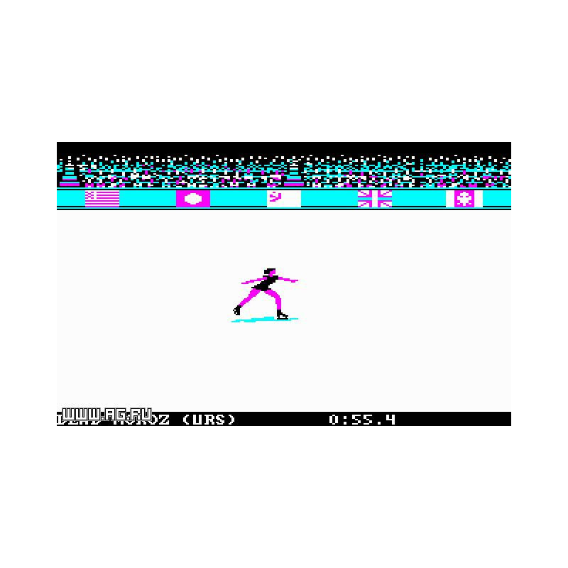 Captura de pantalla del gameplay de Winter Games Collection para Nintendo Switch mostrando acción deportiva emocionante