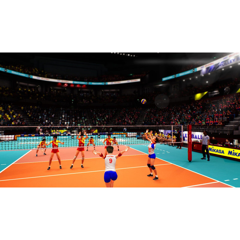 Captura de pantalla del gameplay de Spike Volleyball para PlayStation 4 mostrando acción en la cancha