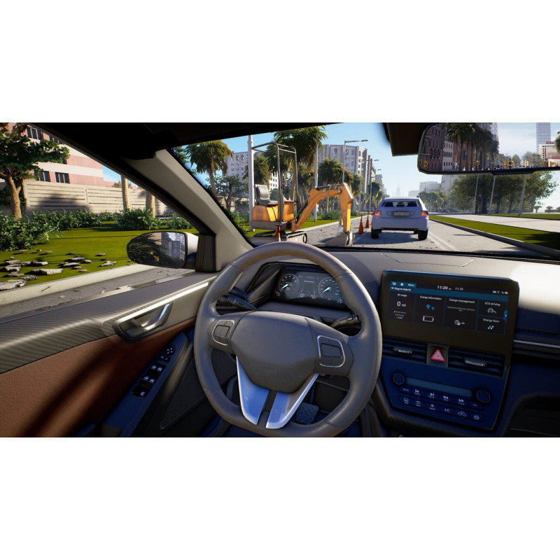 Captura de pantalla del gameplay de Taxi Life: A City Driving Simulator para PlayStation 5 mostrando acción en la ciudad