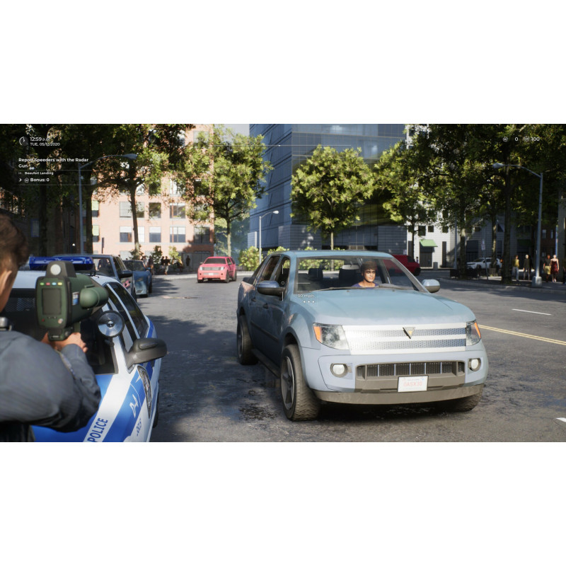 Captura de pantalla del gameplay de Police Simulator: Patrol Officers para PlayStation 5 mostrando acción policial en la c...
