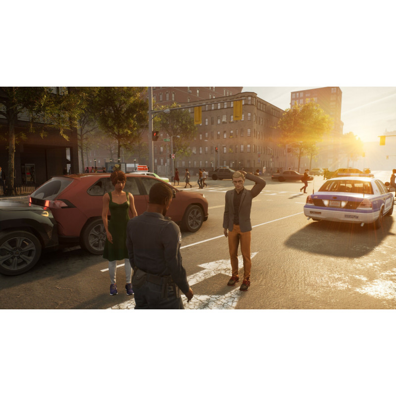 Captura de pantalla del gameplay de Police Simulator: Patrol Officers para PlayStation 5 mostrando acción policial en la c...