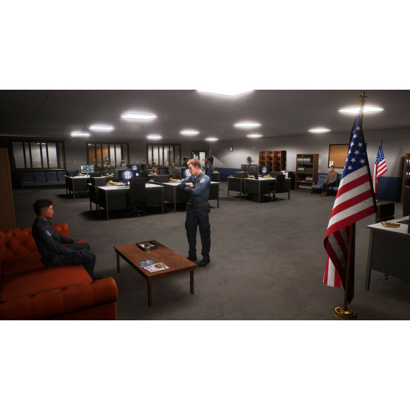 Captura de pantalla del gameplay de Police Simulator: Patrol Officers en PlayStation 5 mostrando acción policial.