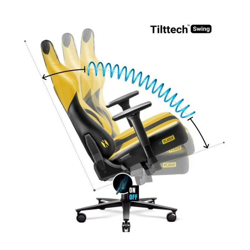 Silla Gaming Diablo Chairs Diablo X-PLAYER 2.0. KING Amarillo Negro