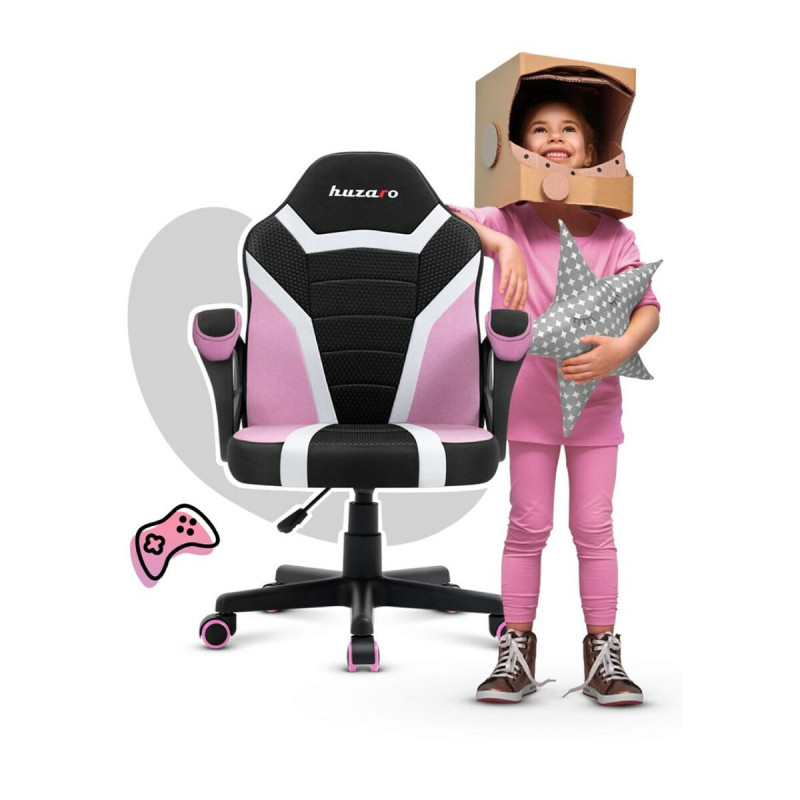 Silla Gaming Huzaro HZ-Ranger 1.0 pink mesh Negro/Rosa Niños