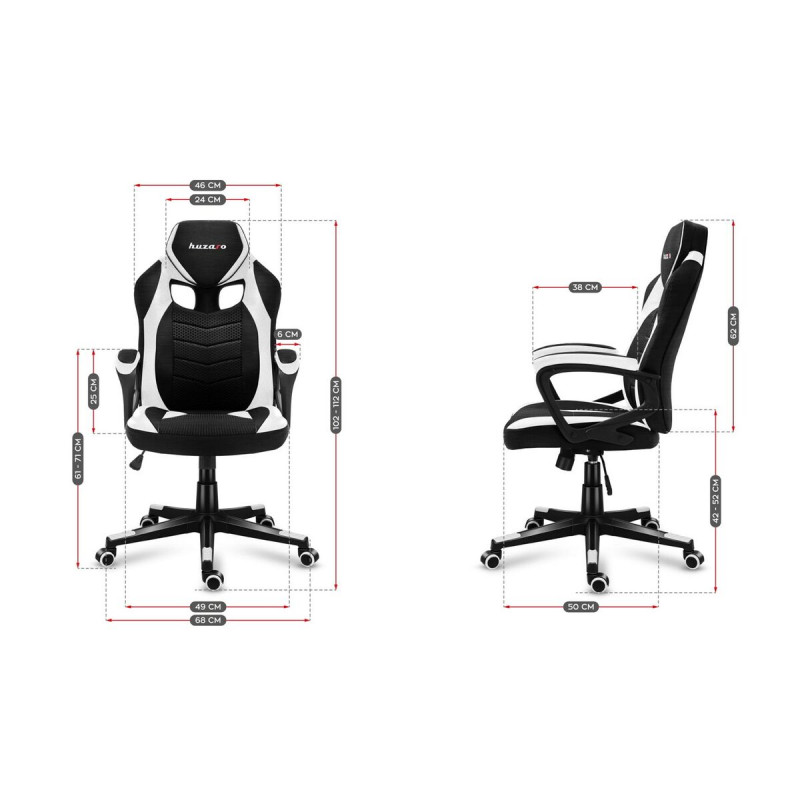 Silla Gaming Huzaro HZ-Force 2.5 White Mesh Blanco Negro