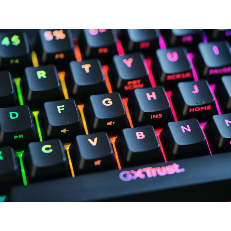 Teclado Gaming Trust GXT 867 Acira Negro Multicolor QWERTY Qwerty US