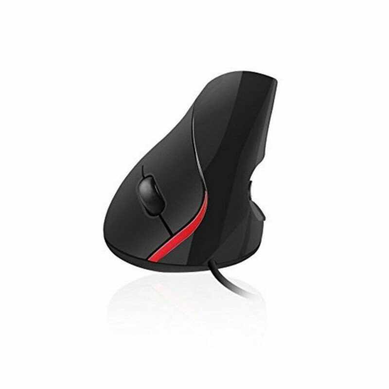 Ratón Ergonómico Óptico Ewent EW3156 1000 dpi USB Negro Negro/Rojo Rojo/Negro