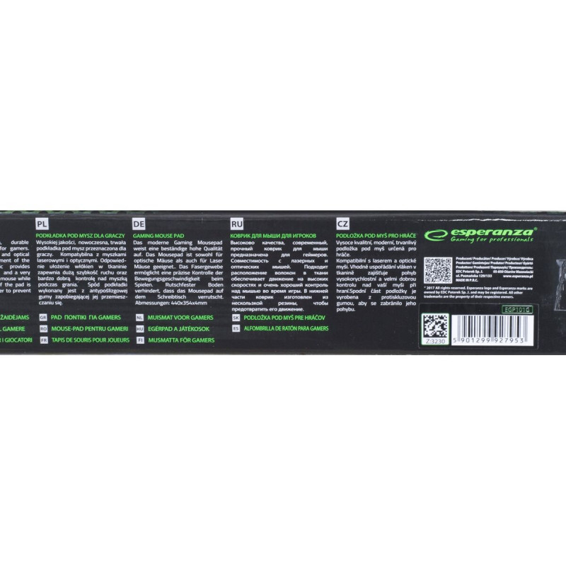 Alfombrilla Antideslizante Esperanza EGP101G Negro Estampado