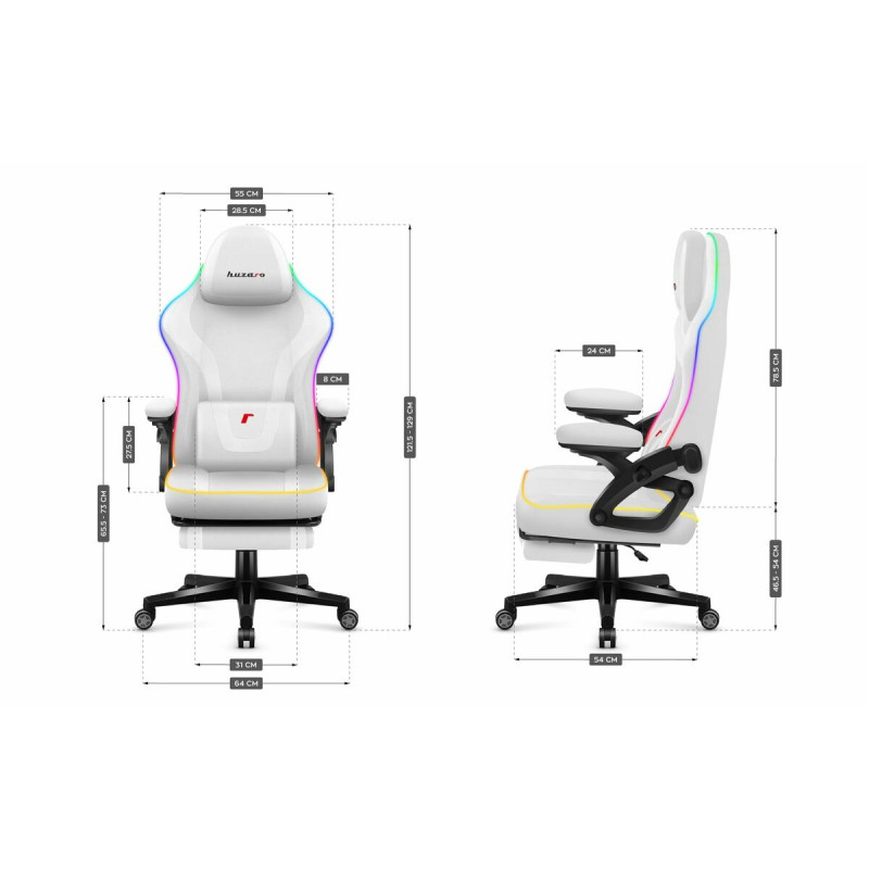 Silla Gaming Huzaro HZ-FORCE 4.6 RGB WHITE MESH